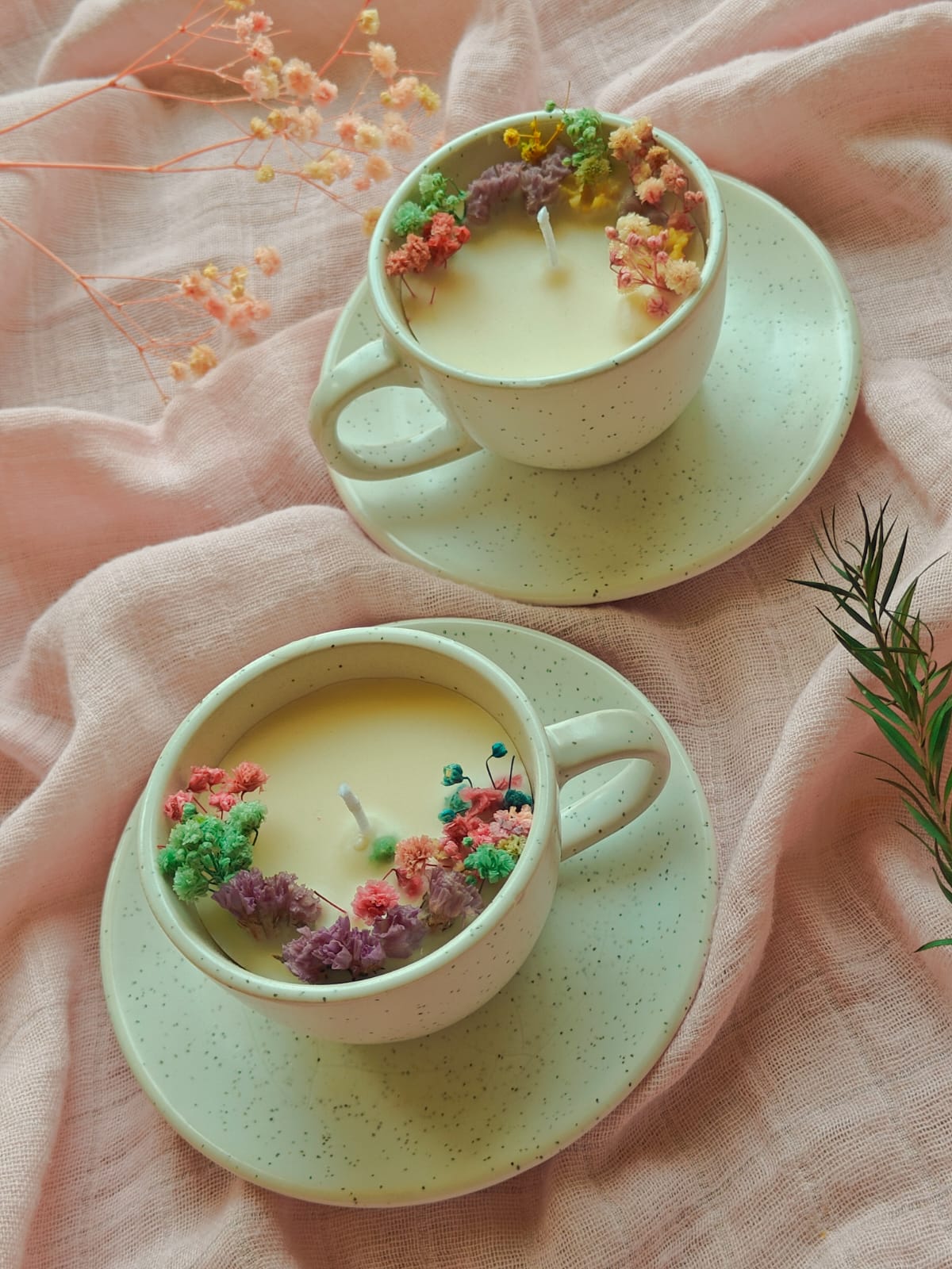 Candle Cup & Saucer - 2.75 inch(Set of 2)