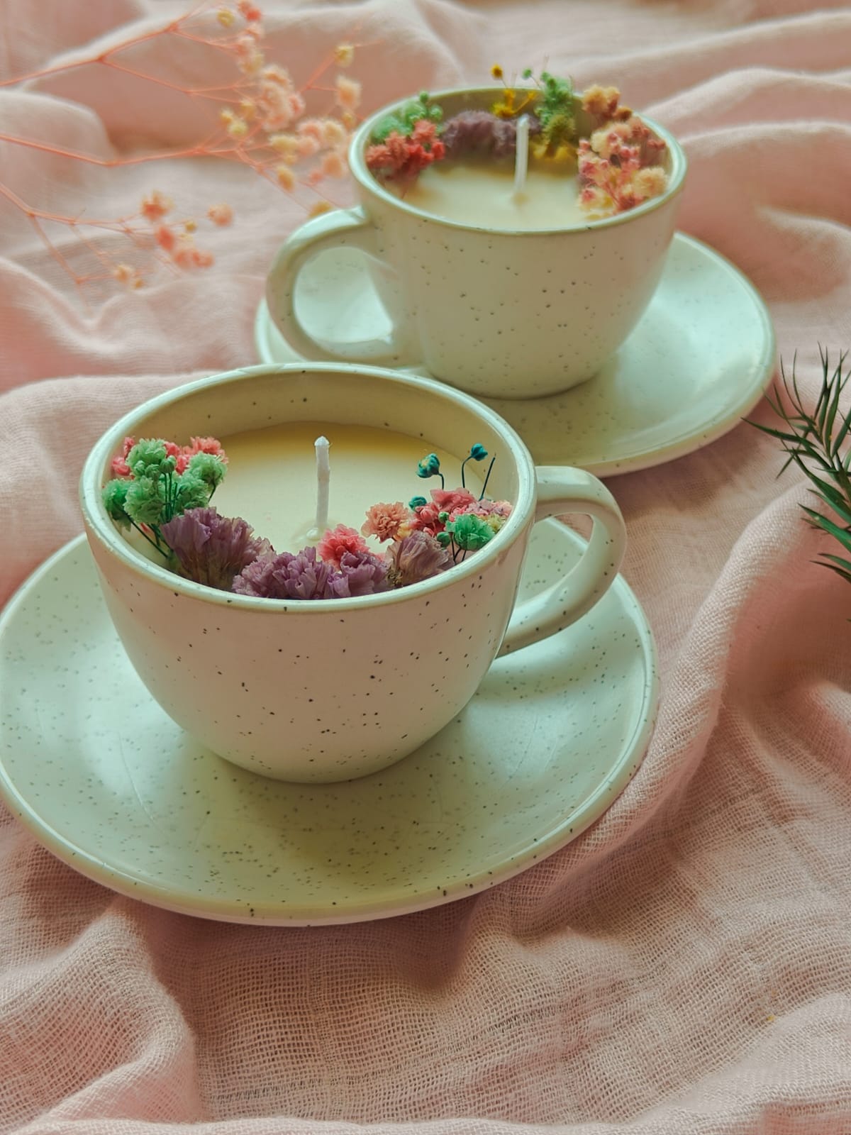 Candle Cup & Saucer - 2.75 inch(Set of 2)