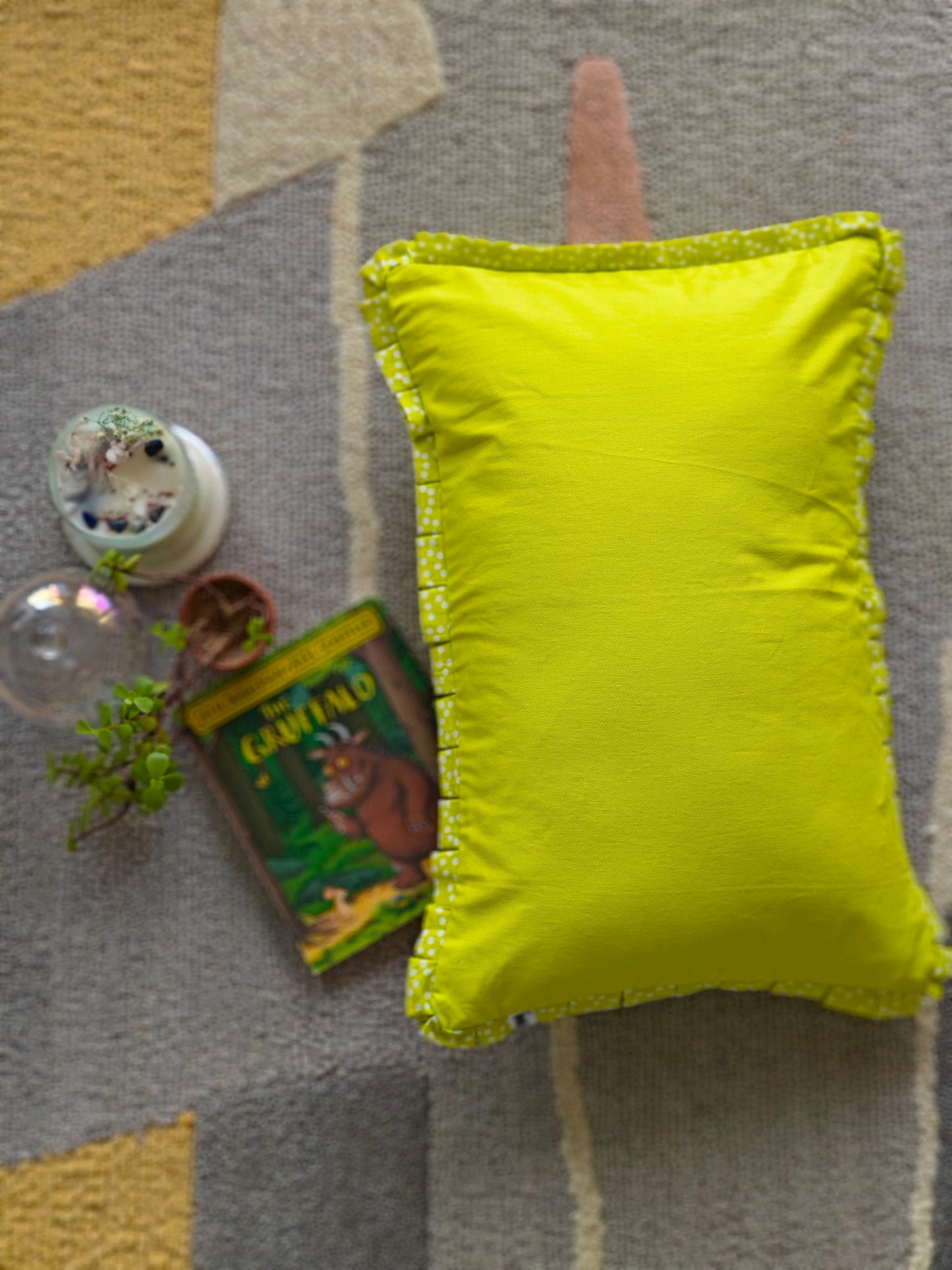 Yellow Green Rectangular Cushion Cover (Set of 2)