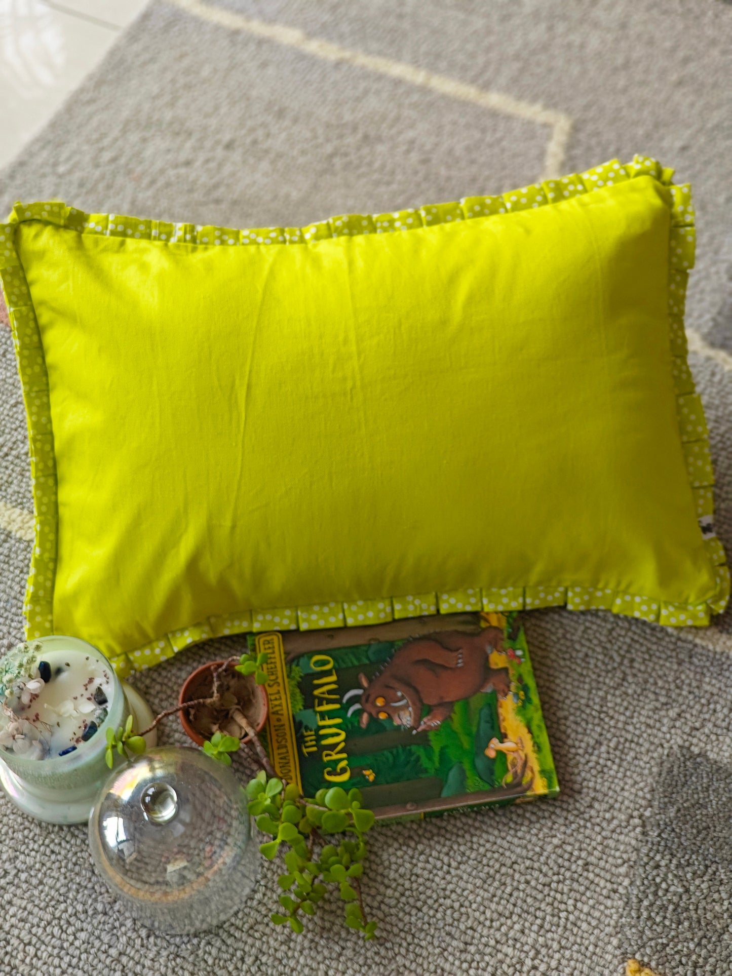 Yellow Green Rectangular Cushion Cover (Set of 2)