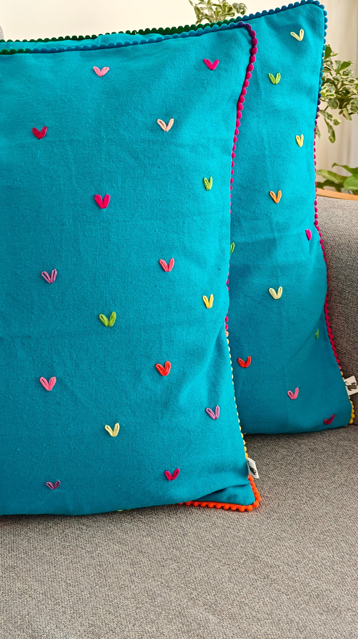 Hand Embroidered Cushion Covers (Set of 2)