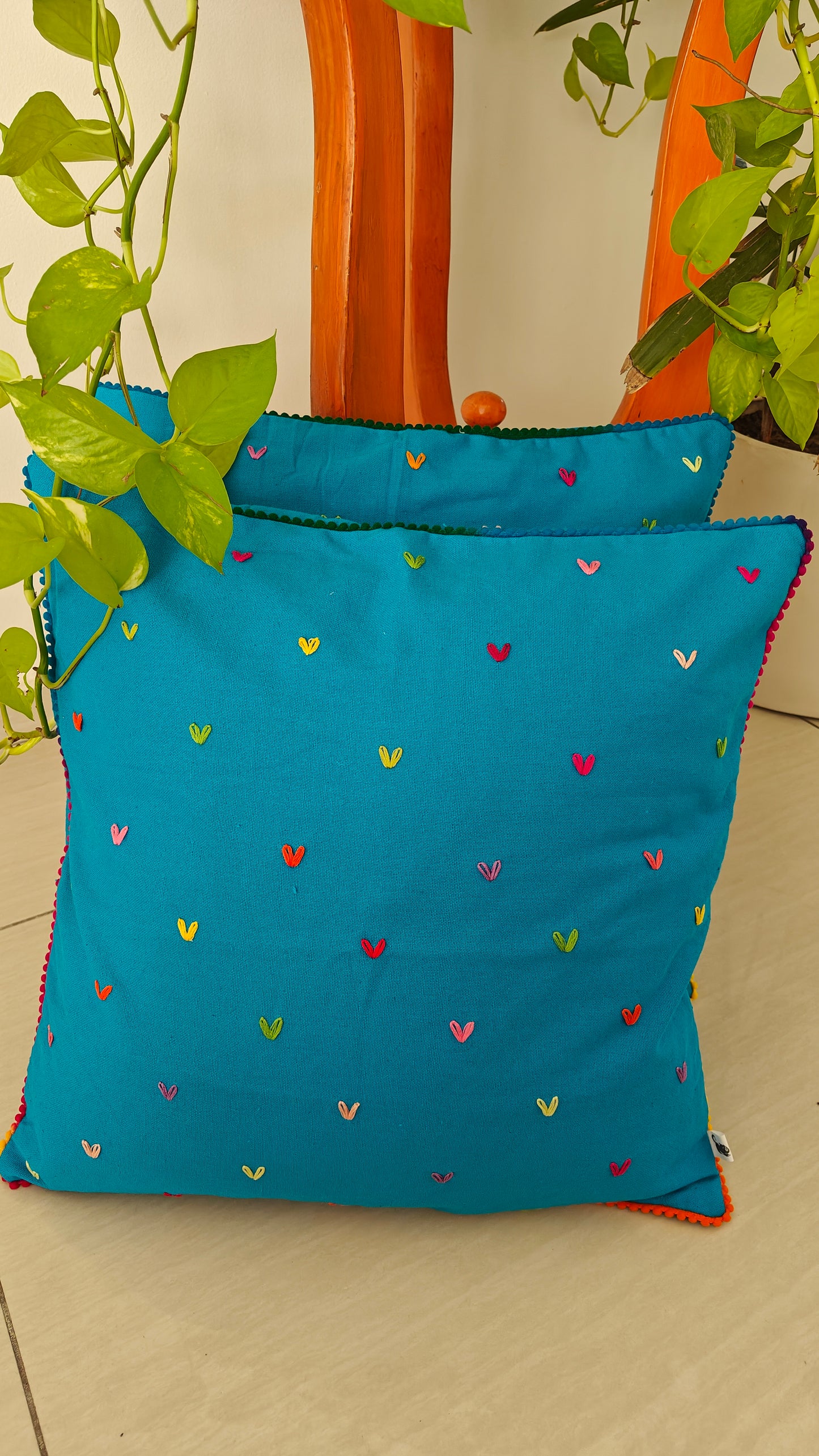 Hand Embroidered Cushion Covers (Set of 2)