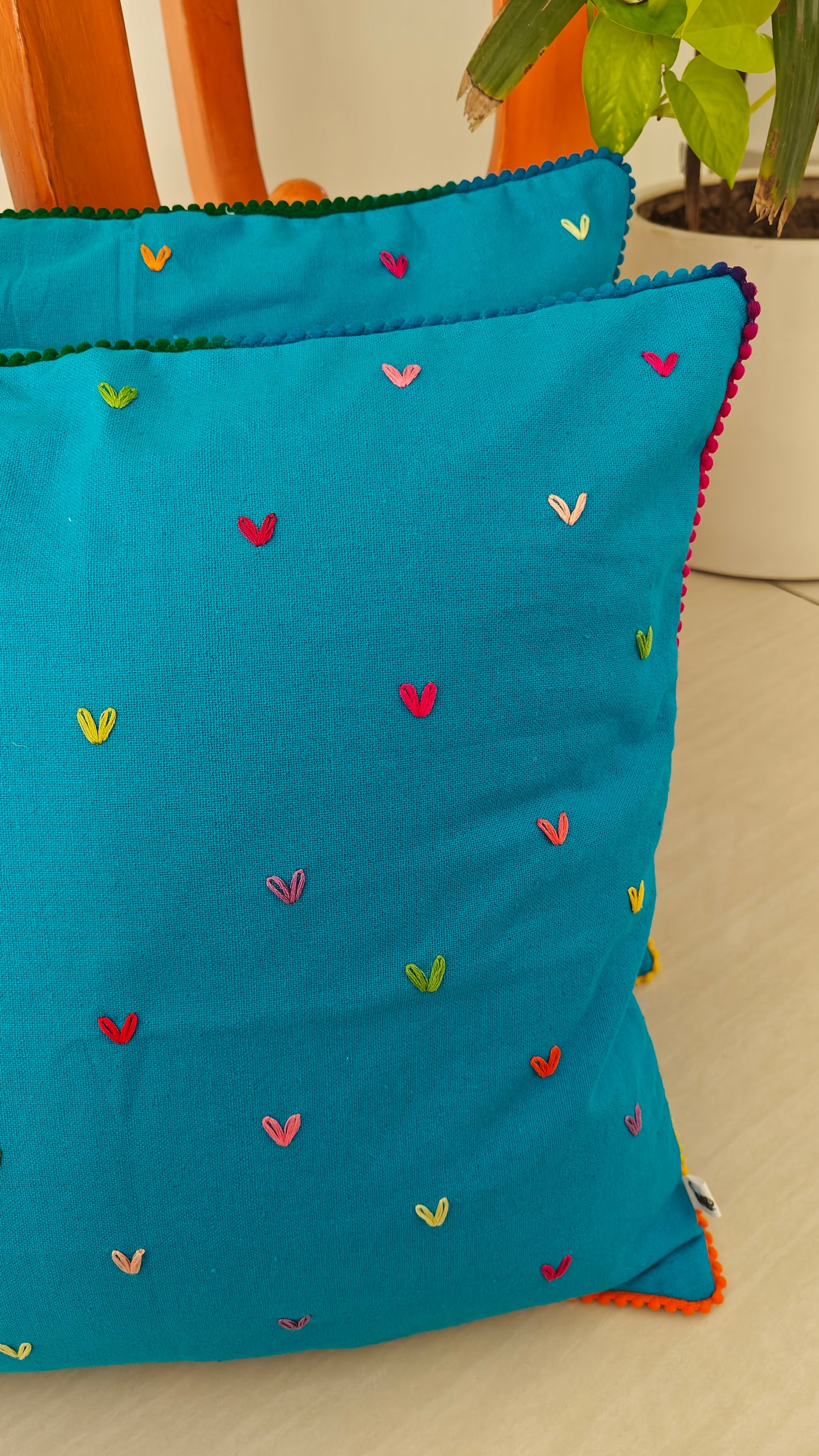 Hand Embroidered Cushion Covers (Set of 2)