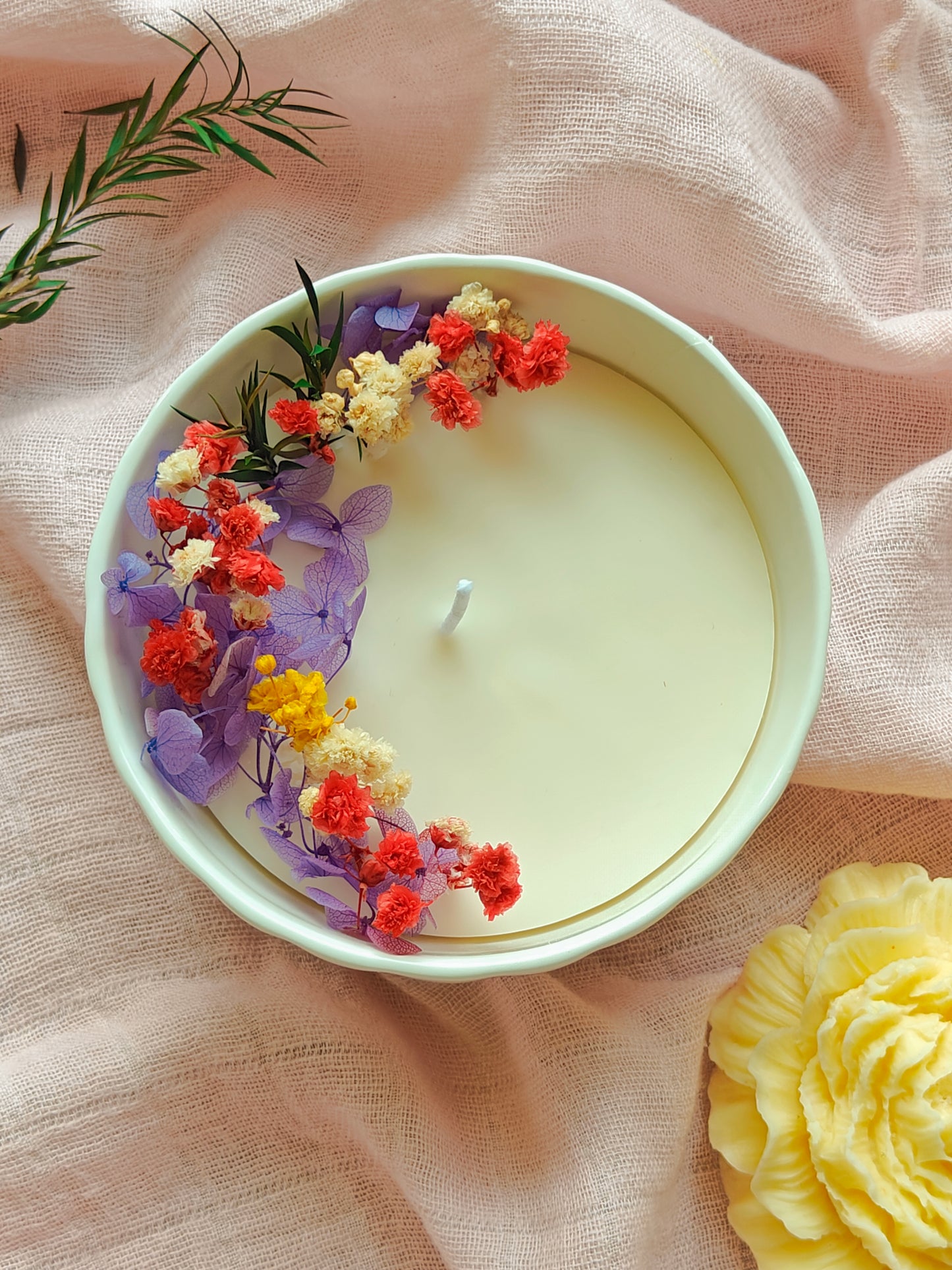 Candle in Ceramic bowl - 4 inch