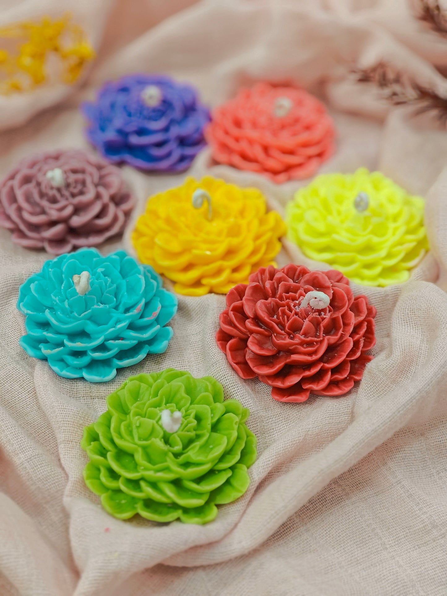 Soy Wax Colourful Floating Candles Set of 8