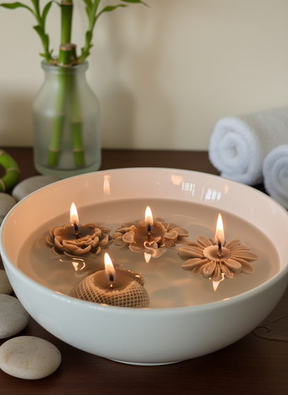 Soy Wax Colourful Floating Candles (Set of 8)