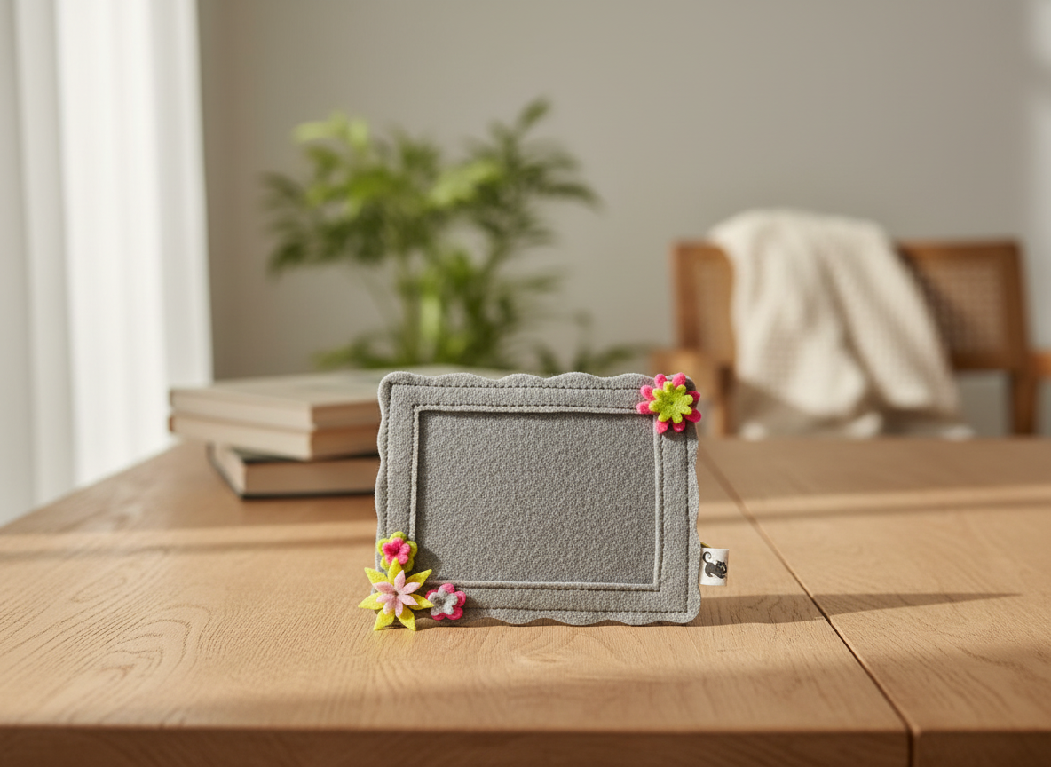 Felt Fridge Magnet Photo Frame Floral