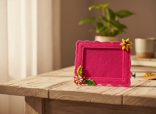 Felt Fridge Magnet Photo Frame Floral