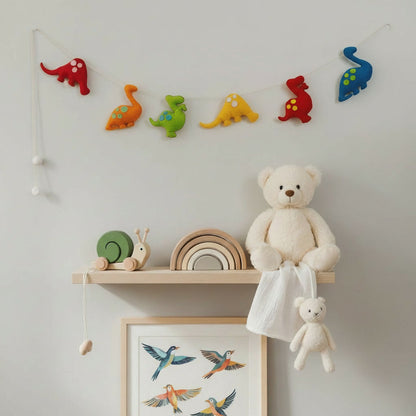 Handcrafted Colourful Dinosaur Felt Bunting | Fun Jurassic Themed Bunting