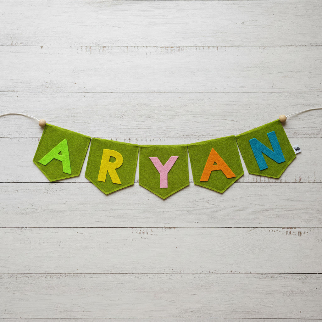Handcrafted Felt Name Wall Hanging, Custom Name Banner, Name Bunting