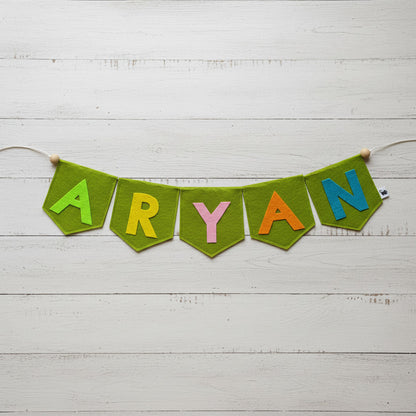 Handcrafted Felt Name Wall Hanging, Custom Name Banner, Name Bunting