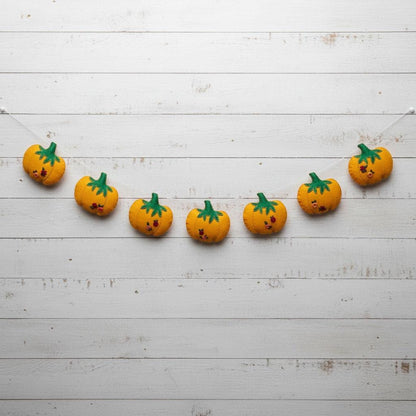 Floral Embroidered Felt Pumpkin Garland — photo 3