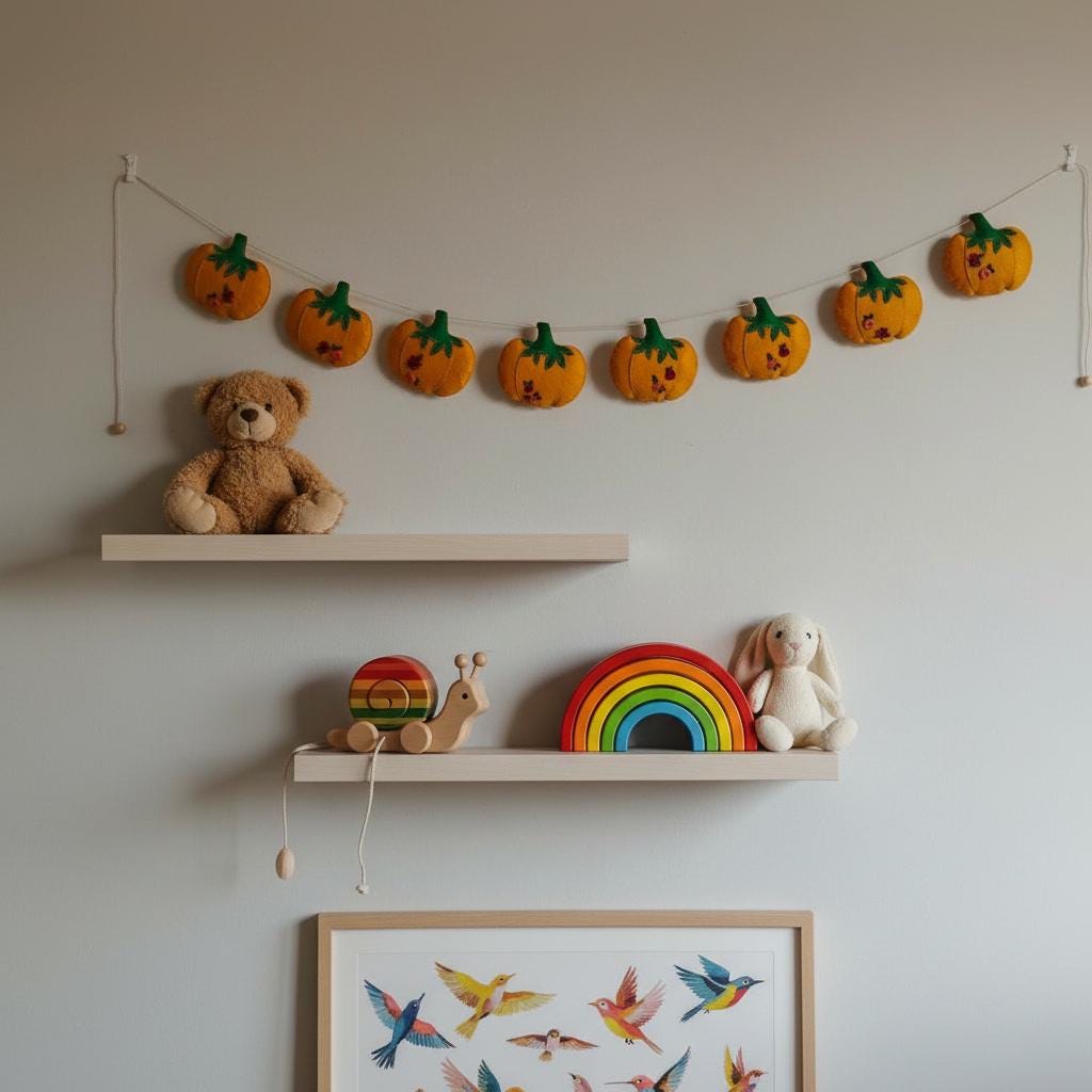 Floral Embroidered Felt Pumpkin Garland — photo 5