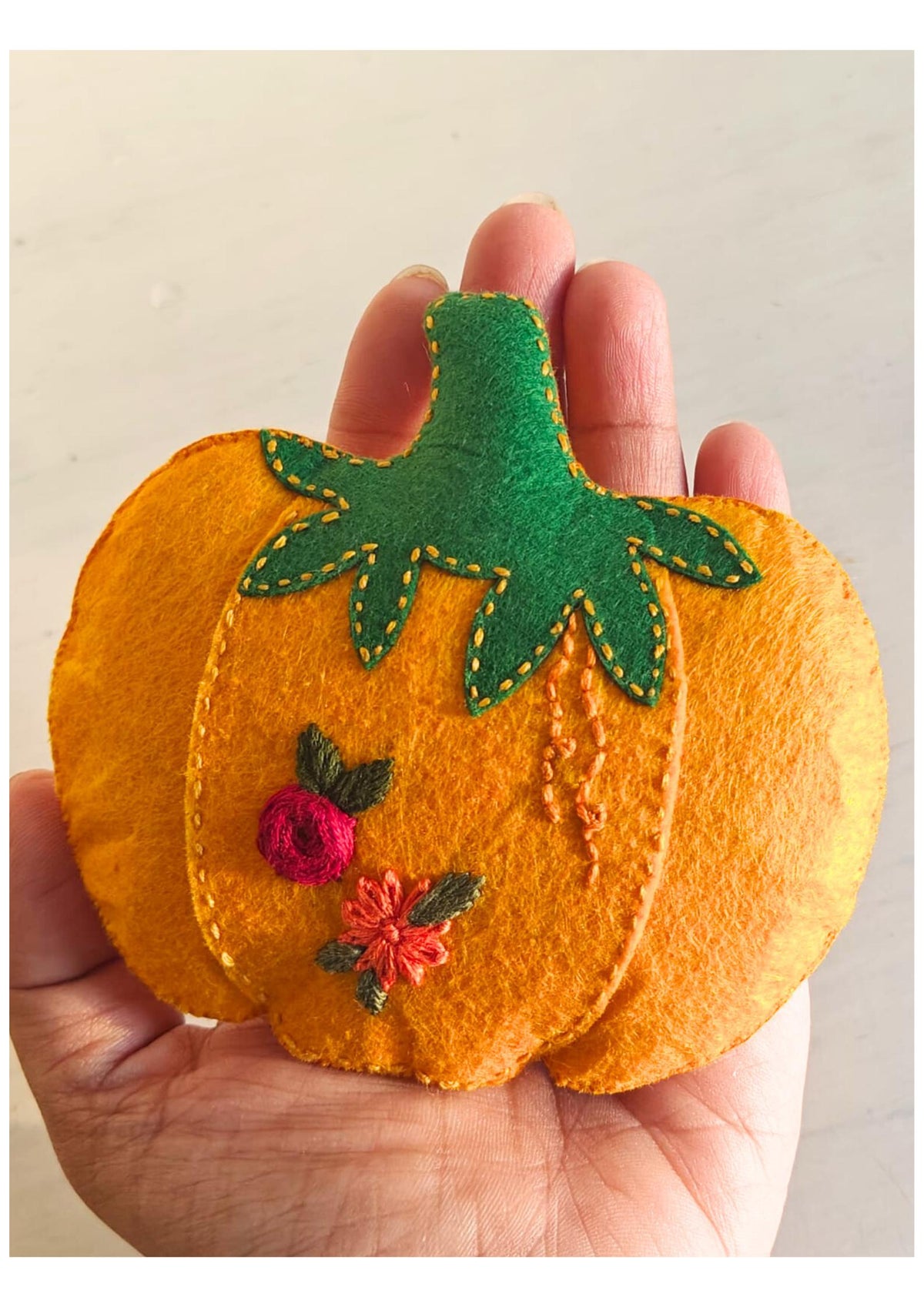 Floral Embroidered Felt Pumpkin Garland — photo 6