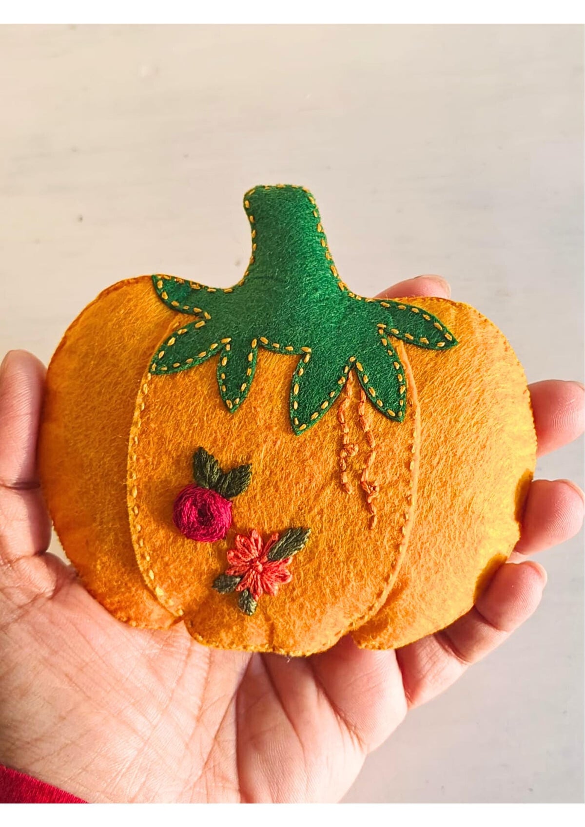 Floral Embroidered Felt Pumpkin Garland — photo 7