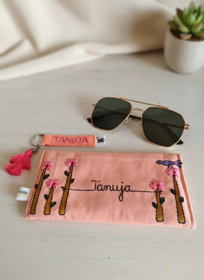Personalised Sunglass Case & Matching Felt Keychain — photo 1