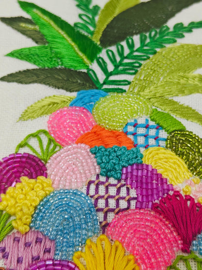 Hand-Embroidered Pineapple Cushion Cover — photo 12