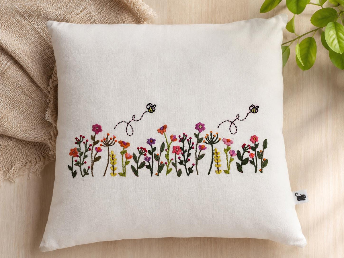 Personalised Wildflower & Bees Cushion Cover — photo 11