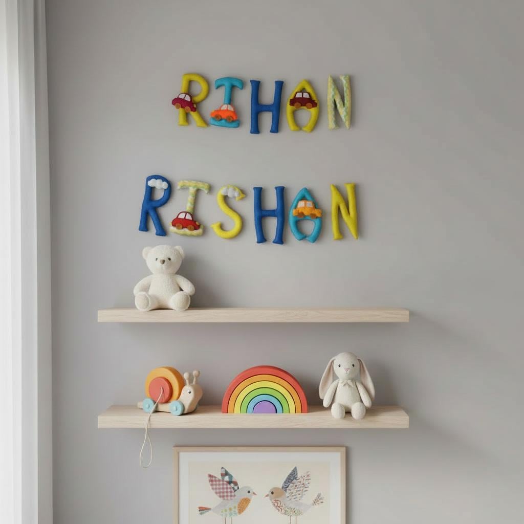 Personalised Car Embroidered Felt Name Banner — photo 3