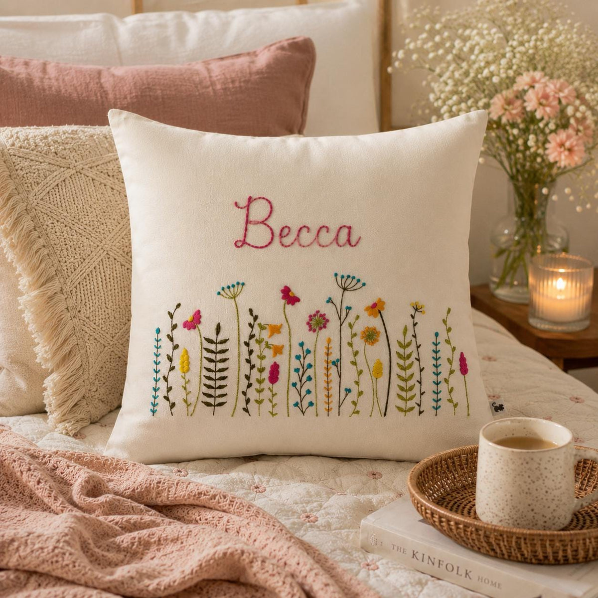 Personalised Wildflower Meadow Cushion Cover — photo 8