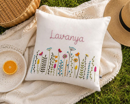 Personalised Wildflower Meadow Cushion Cover — photo 10