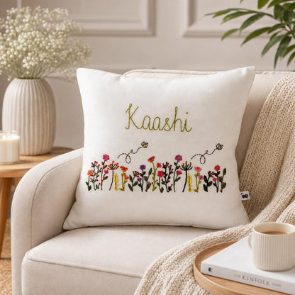 Personalised Wildflower & Bees Cushion Cover — photo 19