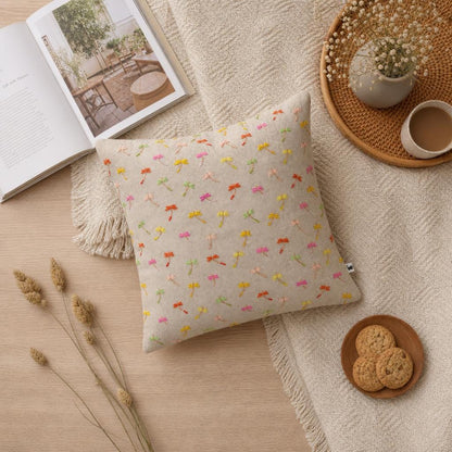 Pastel Dragonfly Embroidered Shimmer Linen Cushion Cover — photo 13
