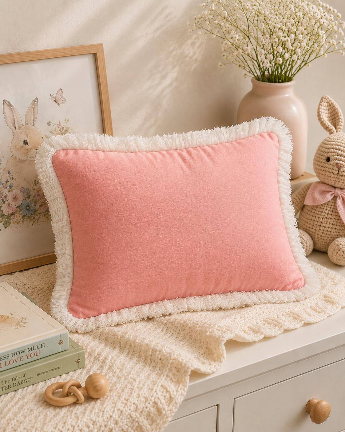 Personalised Name Cushion Cover with White Fringe — photo 12