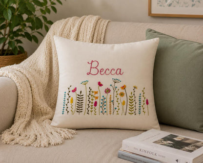 Personalised Wildflower Meadow Cushion Cover — photo 9