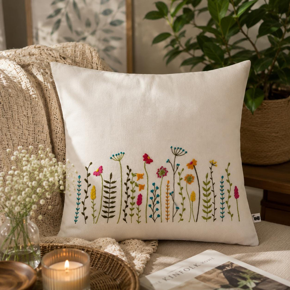 Personalised Wildflower Meadow Cushion Cover — photo 4