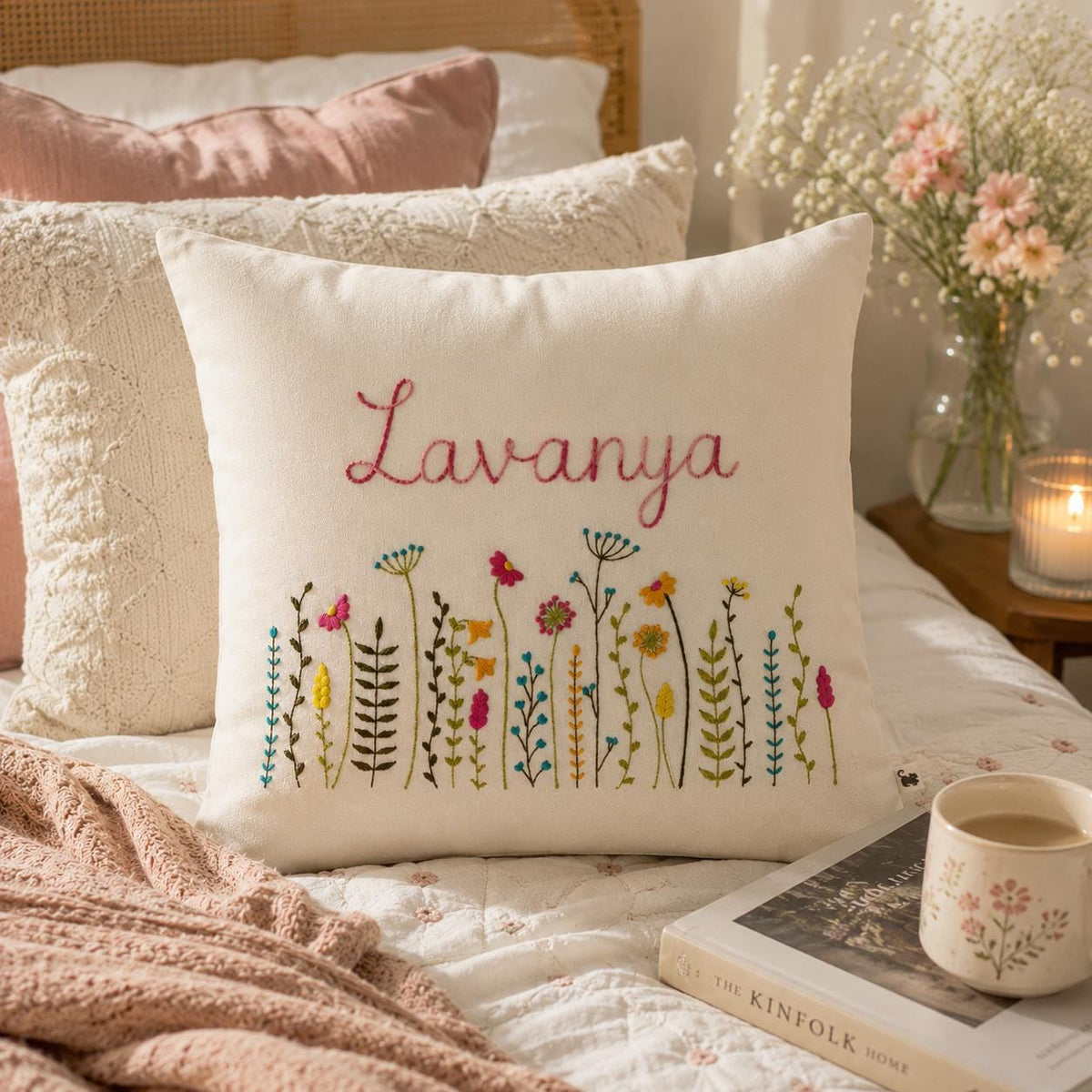 Personalised Wildflower Meadow Cushion Cover — photo 6