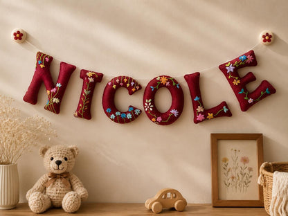 Floral Embroidered Felt Name Garland — photo 5