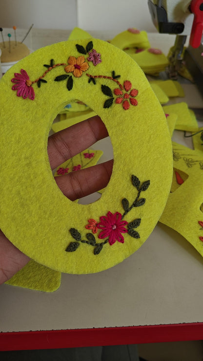 Floral Embroidered Felt Name Garland — photo 13