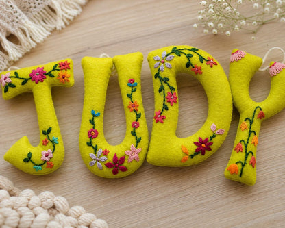 Floral Embroidered Felt Name Garland — photo 1