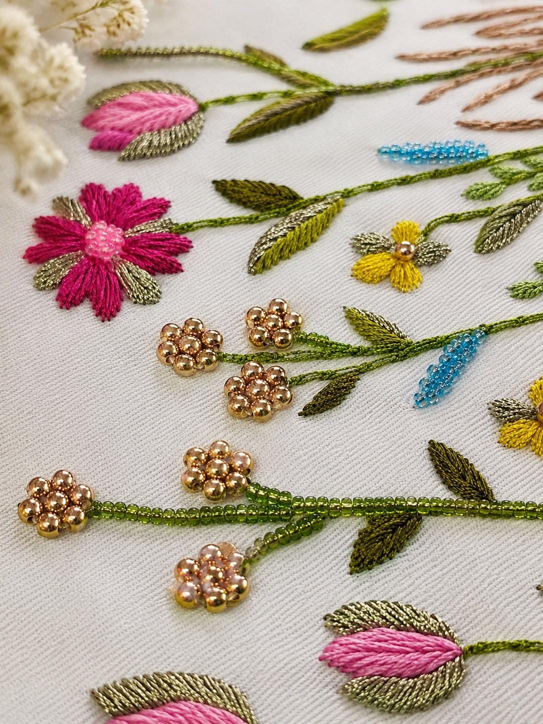Wildflower & Butterfly Embroidered Cushion Cover — photo 6