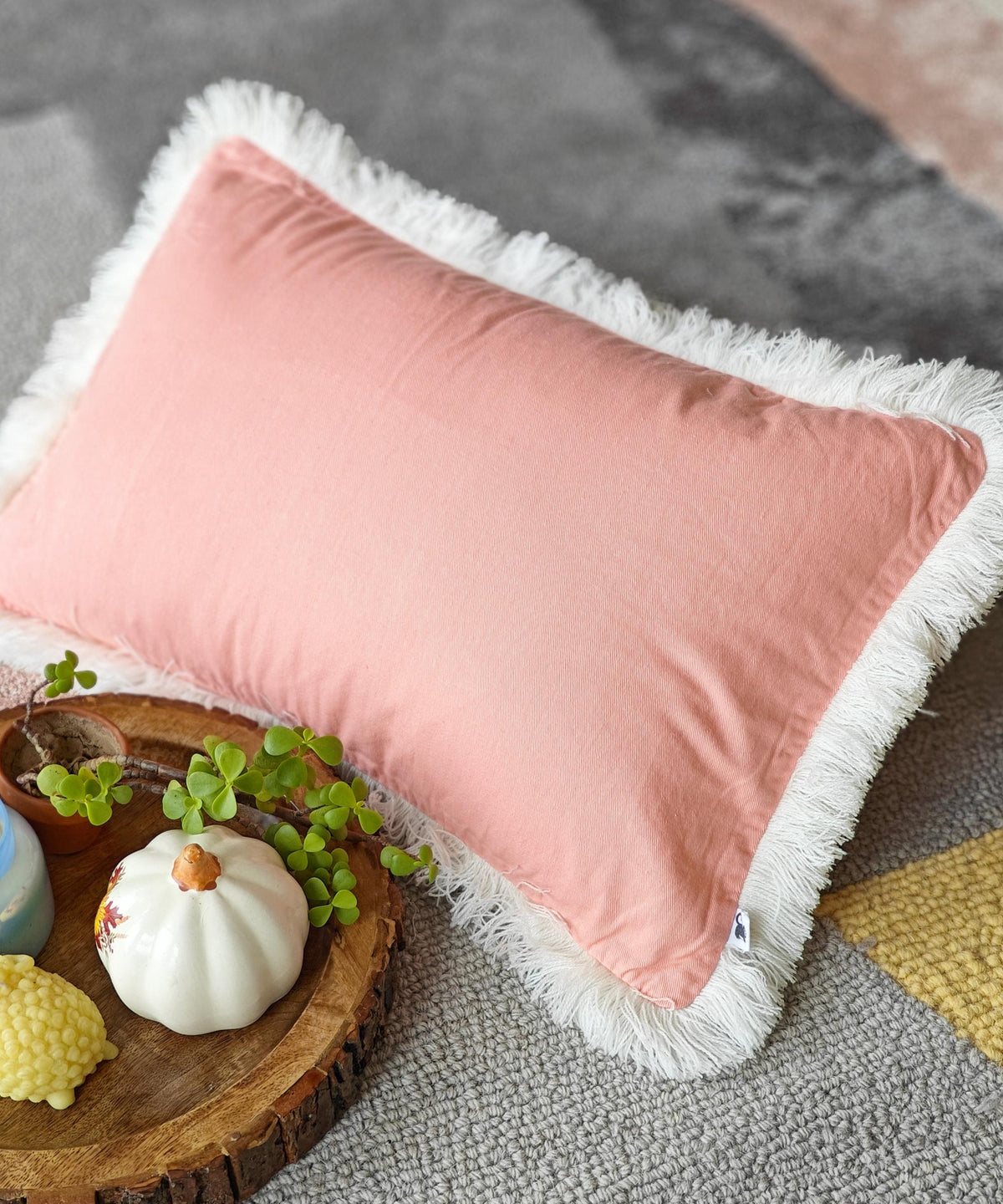 Personalised Name Cushion Cover with White Fringe — photo 9