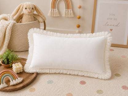 Personalised Name Cushion Cover with White Fringe — photo 5