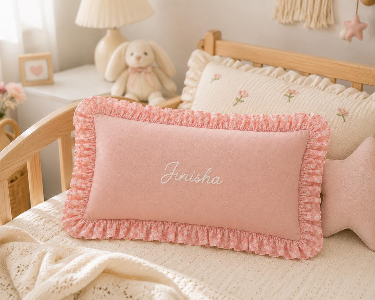Personalised Name Cushion Cover — Ruffled or Plain — photo 6