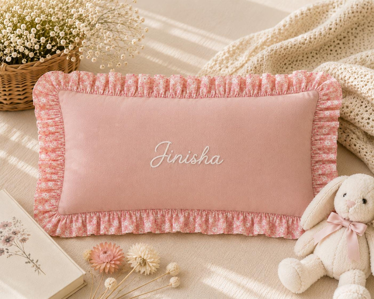 Personalised Name Cushion Cover — Ruffled or Plain — photo 4