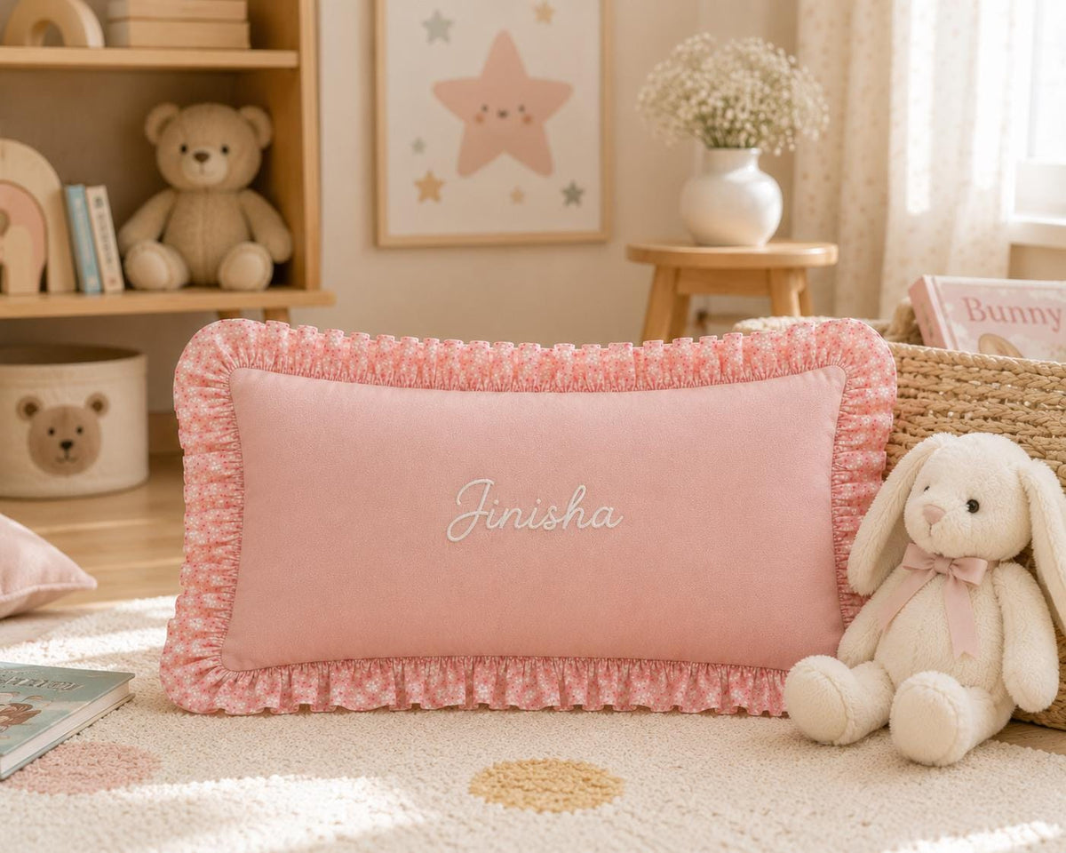 Personalised Name Cushion Cover — Ruffled or Plain — photo 8