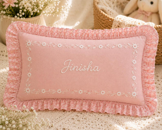 Personalised Name Cushion Cover — Ruffled or Plain — photo 1