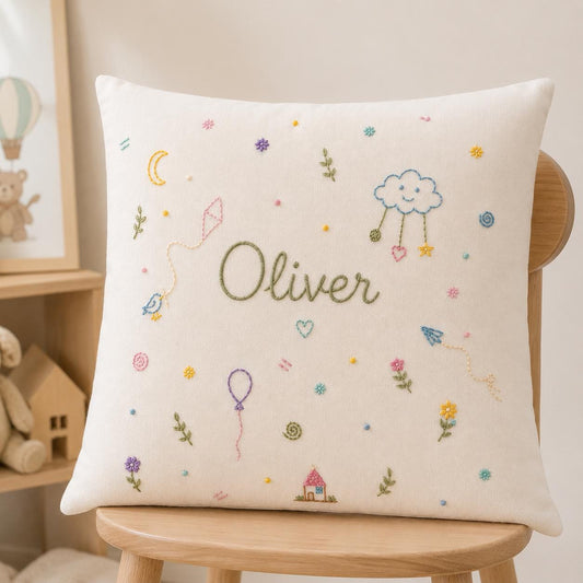 Personalised Pastel Name Cushion Cover — photo 1