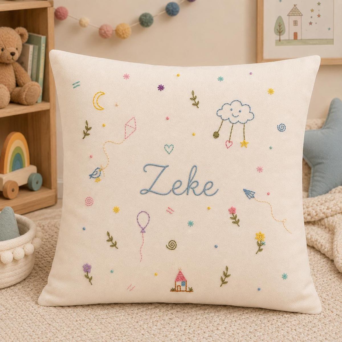 Personalised Pastel Name Cushion Cover — photo 3