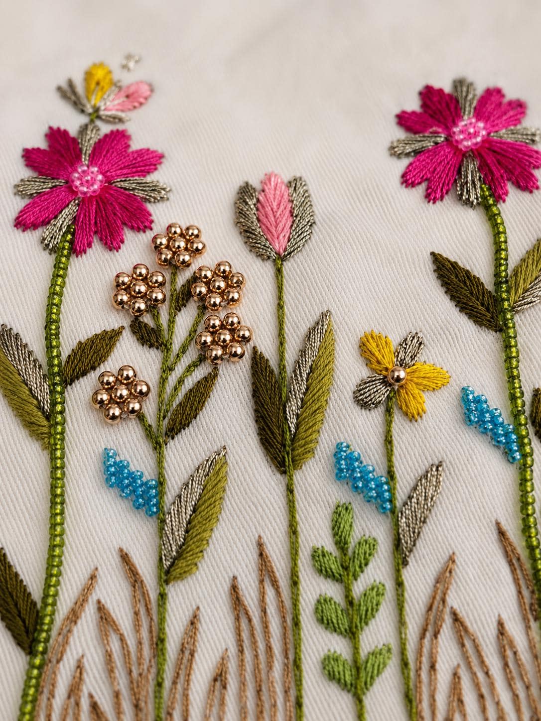 Wildflower & Butterfly Embroidered Cushion Cover — photo 7