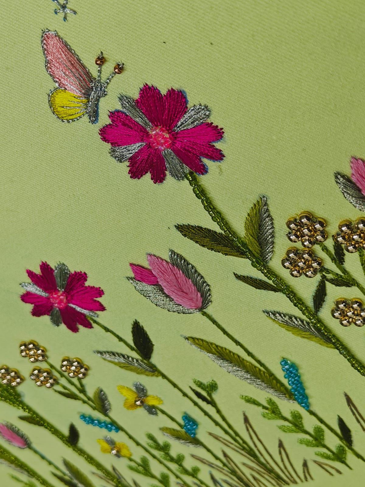 Wildflower & Butterfly Embroidered Cushion Cover — photo 16