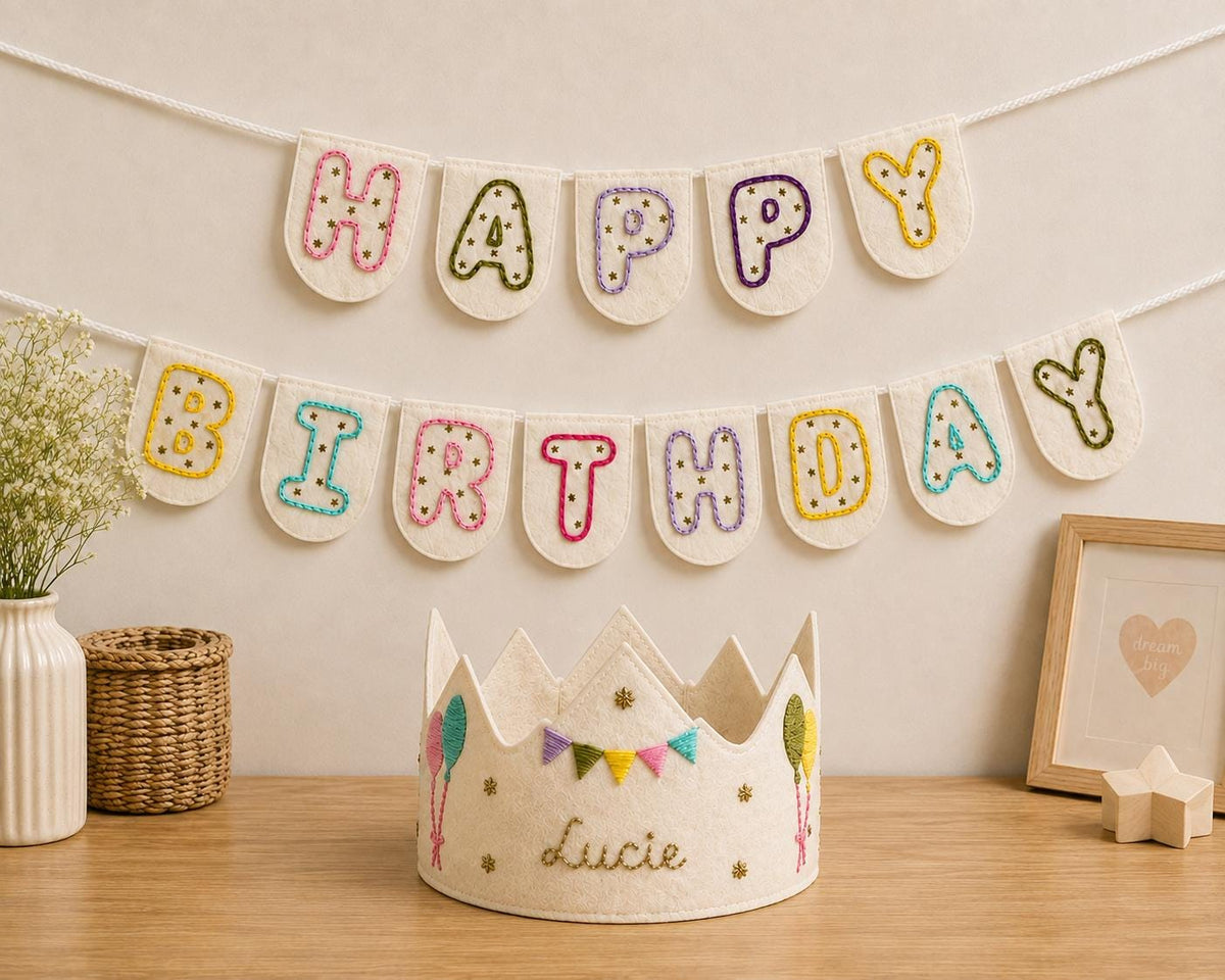 Personalised Birthday Crown & Rainbow Bunting — Set or Singles — photo 3