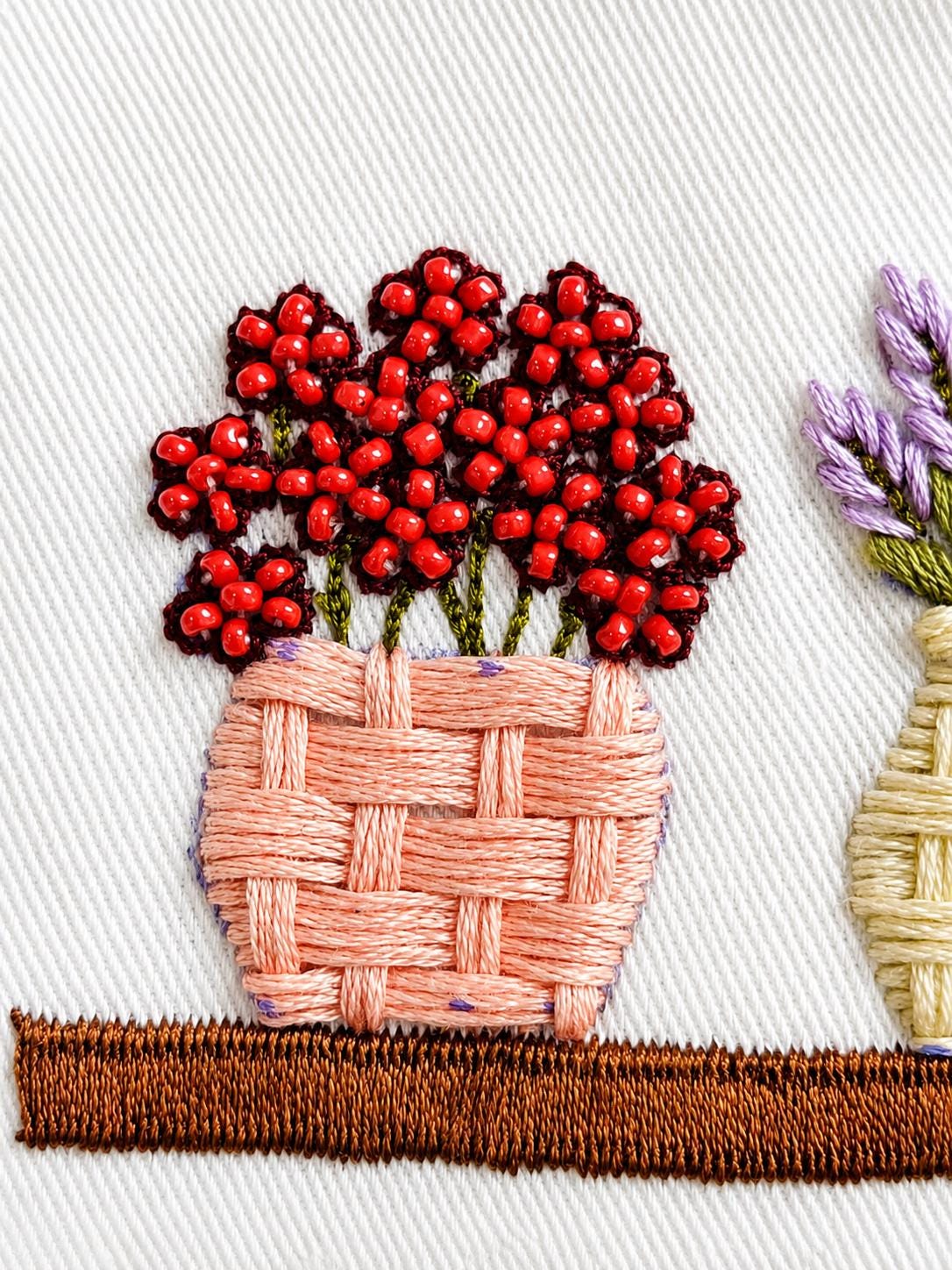 Flower Basket & Botanical Embroidered Cushion Cover — photo 8