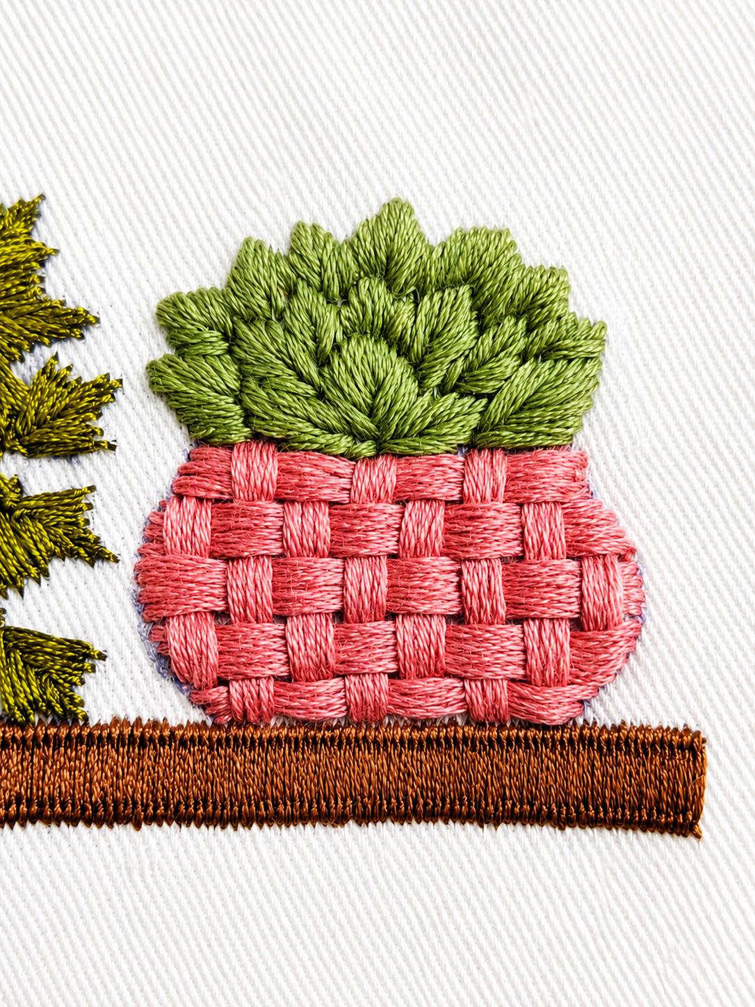 Flower Basket & Botanical Embroidered Cushion Cover — photo 13