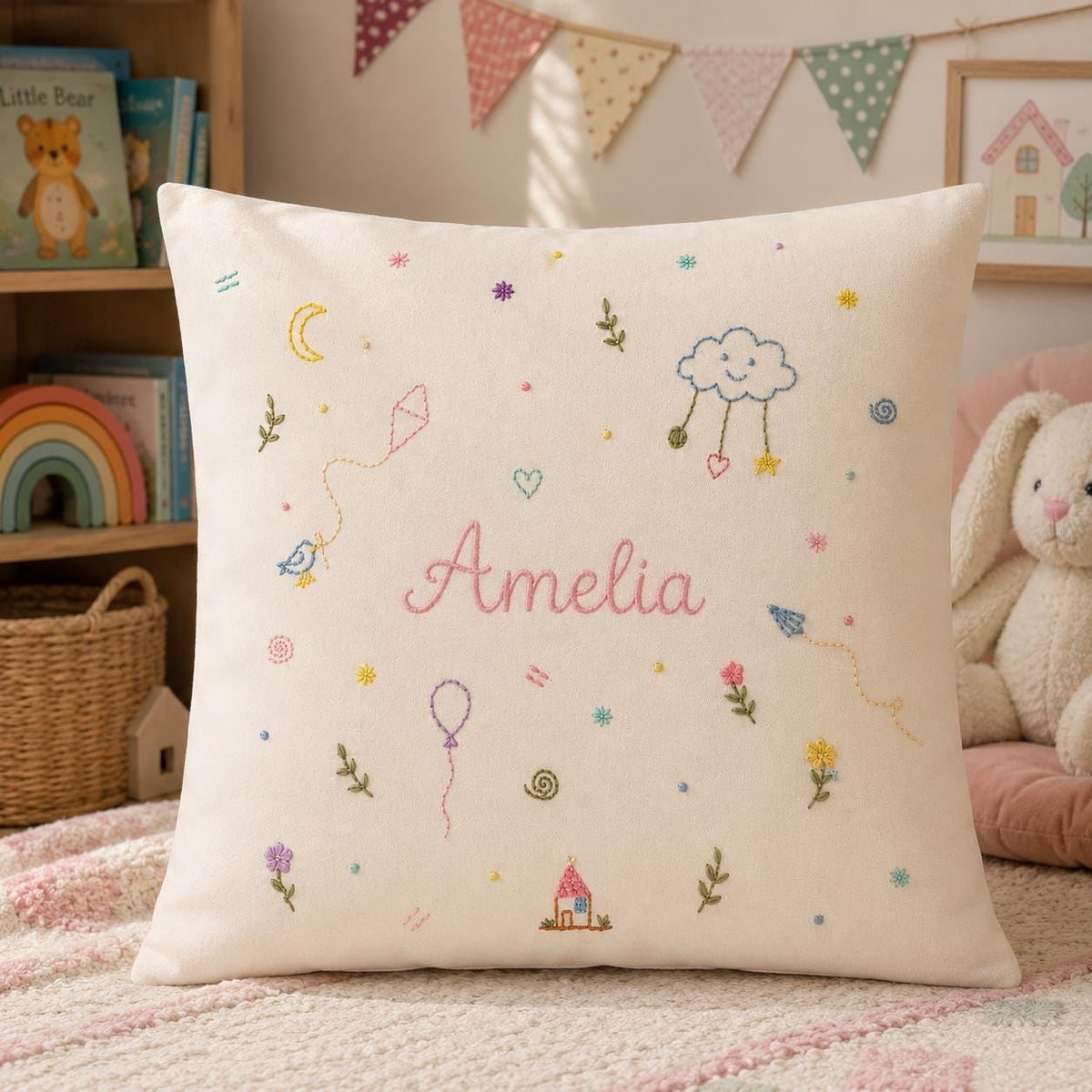 Personalised Pastel Name Cushion Cover — photo 4