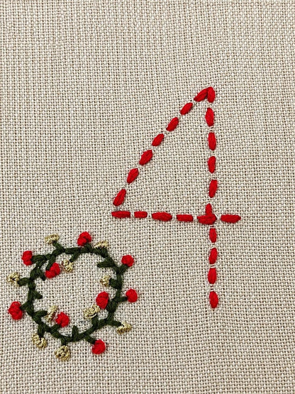 Embroidered Advent Calendar Bunting — 24 Drawstring Pouches — photo 15
